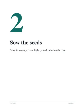 Page 2: Sow the seeds