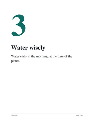 Page 3: Water wisely